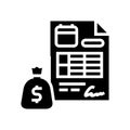 loan disbursement glyph icon vector illustration
