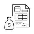 loan disbursement line icon vector illustration