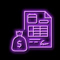 loan disbursement neon glow icon illustration