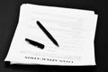 Loan Document Agreement on Desk with Pen Royalty Free Stock Photo