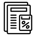 Loan document icon outline vector. Small bank