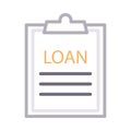 Loan document thin line color vector icon Royalty Free Stock Photo