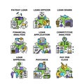 Loan Finance Bank Set Icons Vector Illustrations Royalty Free Stock Photo