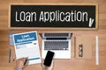 Loan Financial Application Form Filling the form of business credit application Royalty Free Stock Photo