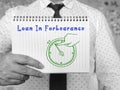 Loan In Forbearance phrase on the page Royalty Free Stock Photo