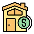 Loan house icon vector flat