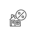 Loan house line icon Royalty Free Stock Photo