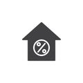 Loan house percent vector icon