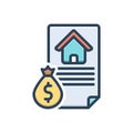 Color illustration icon for Loan, mortgage and money Royalty Free Stock Photo