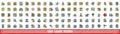 100 loan icons set, color line style Royalty Free Stock Photo