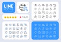 Loan, Inventory cart and Horns hand line icons for web app. Pictogram icon. App line icons. Vector