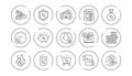 Loan line icons. Investment, Interest rate and Percentage diagram. Linear icon set. Vector Royalty Free Stock Photo