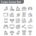 Loan line icons set vector illustration. Royalty Free Stock Photo