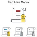 Loan Money flat icon design for infographics and businesses