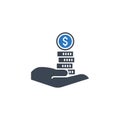 Loan Money related vector glyph icon.