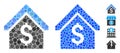 Loan Mortgage Mosaic Icon of Spheric Items