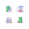 Loan office RGB color icons set