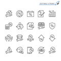 Loan outline icon set