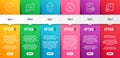 Loan percent, Face biometrics and Report checklist icons set. Vector