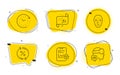 Loan percent, Face biometrics and Report checklist icons set. Vector