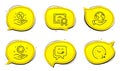 Loan percent, 24 hours and Yummy smile icons set. Employee hand sign. Discount hand, Time, Emoticon. Work gear. Vector