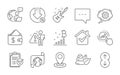 Loan percent, Translation service and Scroll down icons set. Blog, Spa stones and Graph chart signs. Vector