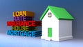 Loan rate insurance house mortgage on blue