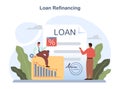 Loan refinancing concept. Credit refunding with getting cash out