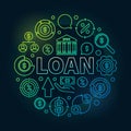 Loan round outline colorful illustration Royalty Free Stock Photo