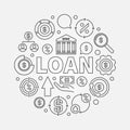 Loan round outline illustration Royalty Free Stock Photo