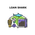 Loan Shark Bank Vector Concept Color Illustration