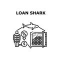 Loan Shark Bank Vector Concept Black Illustration