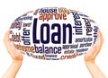 Loan word cloud hand sphere concept Royalty Free Stock Photo