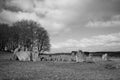 Loanhead stone circle and ceremonial cremation site at daviot aberdeenshire scotland Royalty Free Stock Photo