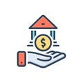 Color illustration icon for Loans, bank and borrow