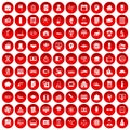 100 loans icons set red