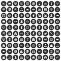 100 loans icons set black circle Royalty Free Stock Photo