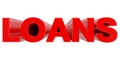 LOANS word on white background 3d rendering Royalty Free Stock Photo