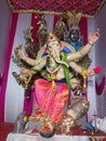 Loard ganesh artificial statue making with clay and plaster and colour Royalty Free Stock Photo