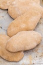 Loaves of homemade pita bread vertical Royalty Free Stock Photo