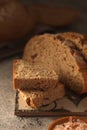 A loaf of rye bread in rustic style