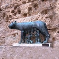 Loba Luperca statue of the she-wolf nursing Romulus and Remus in Tarragona, Spain