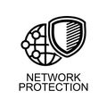 lobal network protection icon. Element of seo and development icon with name for mobile concept and web apps. Detailed lobal