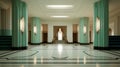 The lobby of the art deco building, AI