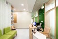 Lobby entrance with reception desk in a dental clinic Royalty Free Stock Photo