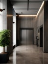 Lobby interior with elevator door 1695521604588 1 Royalty Free Stock Photo