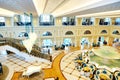 Lobby interior of the luxury hotel in night illumination