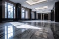 Lobby of a luxury hotel or office building with decorative marble floor. Royalty Free Stock Photo