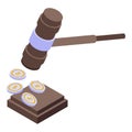 Lobbyist gavel icon isometric vector. Pr campaign