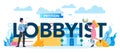 Lobbyist and lobby concept set. Professional pr specialist influencing Royalty Free Stock Photo